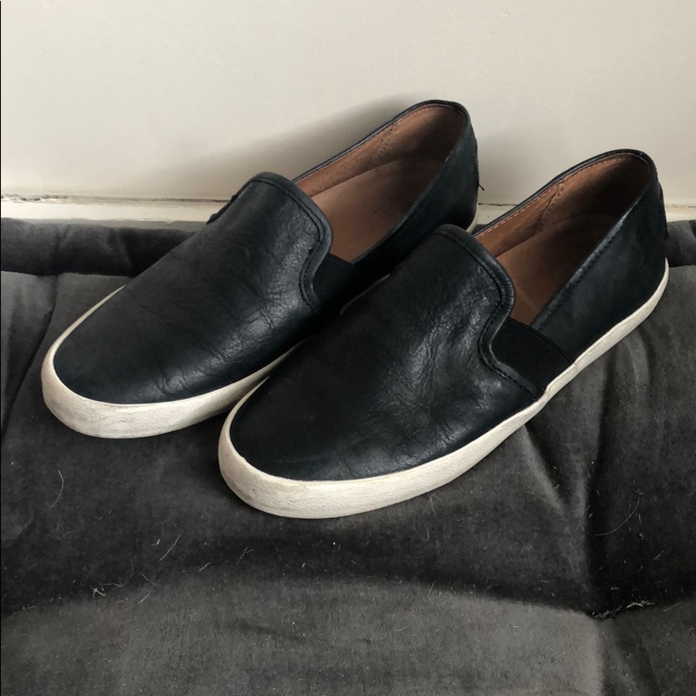 Frye leather slip on sneakers